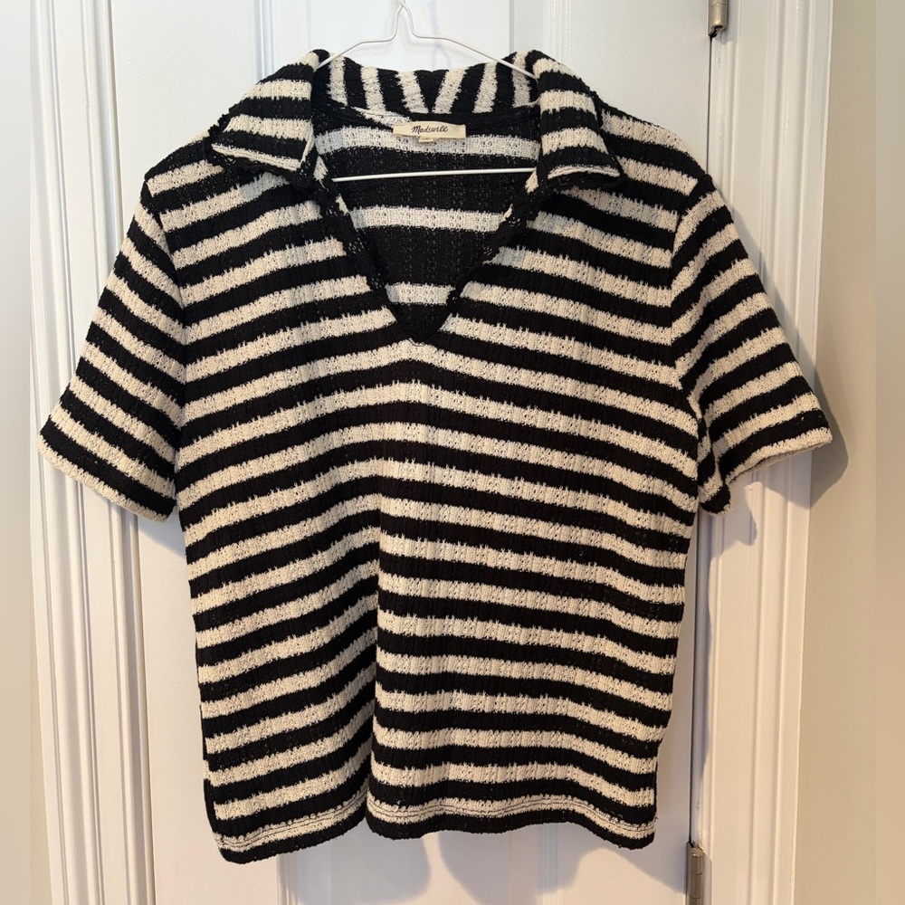 Madewell Black and White Striped Sweater
